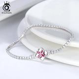 925 Silver Spin Clover Tennis Bracelet Women Girls Wedding Party