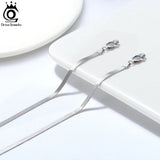 925 Silver Flat Blade Chain Anklet for Women Punk Silver Ankle Jewelry