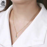 925 Sterling Silver Turquoise Teardrop Pendant Necklace