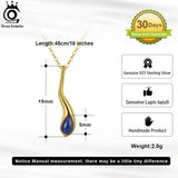 925 Sterling Silver Turquoise Teardrop Pendant Necklace
