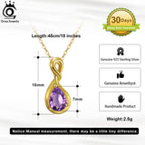 925 Silver Amethyst Citrine Garnet Pendant Necklace