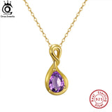 925 Silver Amethyst Citrine Garnet Pendant Necklace