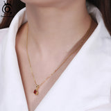 925 Silver Amethyst Citrine Garnet Pendant Necklace
