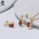 925 Silver Amethyst Citrine Garnet Pendant Necklace
