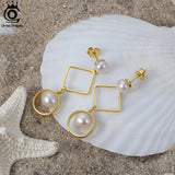 925 Silver Dangle Earrings w/ Freshwater Pearls Jewelry