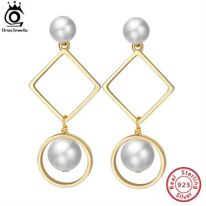 925 Silver Dangle Earrings w/ Freshwater Pearls Jewelry