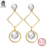 925 Silver Dangle Earrings w/ Freshwater Pearls Jewelry