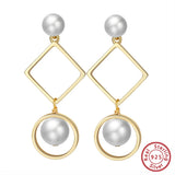 925 Silver Dangle Earrings w/ Freshwater Pearls Jewelry