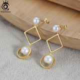 925 Silver Dangle Earrings w/ Freshwater Pearls Jewelry