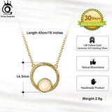 925 Silver Hammered Moonstone Pendant Necklace Women Gemstone Jewelry