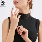 925 Silver Cube Bead Chain Bracelet for Women Men SB124