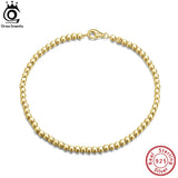 925 Silver Cube Bead Chain Bracelet for Women Men SB124