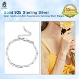 925 Silver Hammered Chain Bracelet for Women SB120