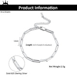 925 Silver Hammered Chain Bracelet for Women SB120