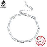925 Silver Hammered Chain Bracelet for Women SB120