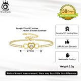 925 Silver Heart Bracelet Double Layers Chain Bracelets for Women Girl