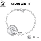 925 Sterling Silver Heart Chain Anklet Foot Bracelet for Women