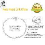 925 Sterling Silver Heart Chain Anklet Foot Bracelet for Women