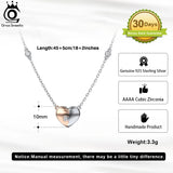 925 Silver Heart Necklace 14K Plated Pendant