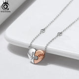 925 Silver Heart Necklace 14K Plated Pendant