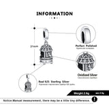 925 Silver Retro Bell Charms for Bracelet Pendant DIY