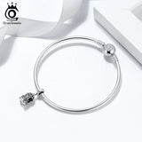 925 Silver Retro Bell Charms for Bracelet Pendant DIY