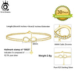 925 Silver Infinity&Satellite Layered Anklets for Women