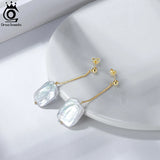 925 Silver Baroque Pearl Dangle Earrings for Women GPE05