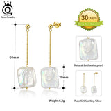 925 Silver Baroque Pearl Dangle Earrings for Women GPE05