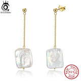 925 Silver Baroque Pearl Dangle Earrings for Women GPE05