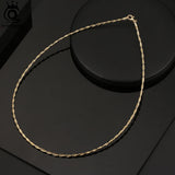 925 Silver Italian 1.0mm Braided Choker Chain Necklace for Women SC71