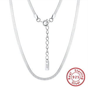ORSA JEWELS 925 Silver 1.8mm Herringbone Necklace Flat Snake Jewelry