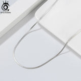 ORSA JEWELS 925 Silver 1.8mm Herringbone Necklace Flat Snake Jewelry
