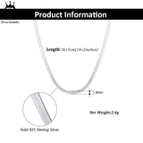 ORSA JEWELS 925 Silver 1.8mm Herringbone Necklace Flat Snake Jewelry