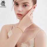 925 Silver Flat Byzantine Link Chain Bracelet for Women