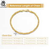 925 Silver 2.5mm Flat Byzantine Chain Bracelet for Women