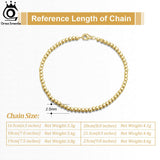 925 Silver 2.5mm Organic Cube Bead Chain Bracelet for Women Men