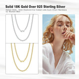 ORSA 925 Sterling Silver Cuban Chain Necklace 3mm/5mm