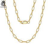 925 Silver Italian 3mm PaperClip Chain Necklace SC67