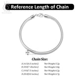 925 Silver Italian 3mm Snake Chain Bracelet Women Men Hand Bracelet Jewelry