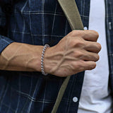 925 Silver Italian Bead Ball Strand Chain Bracelet 4mm/6mm Women Men Jewelry