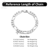925 Sterling Silver Punk Diamond-Cut Link Chain Bracelet for Men Women