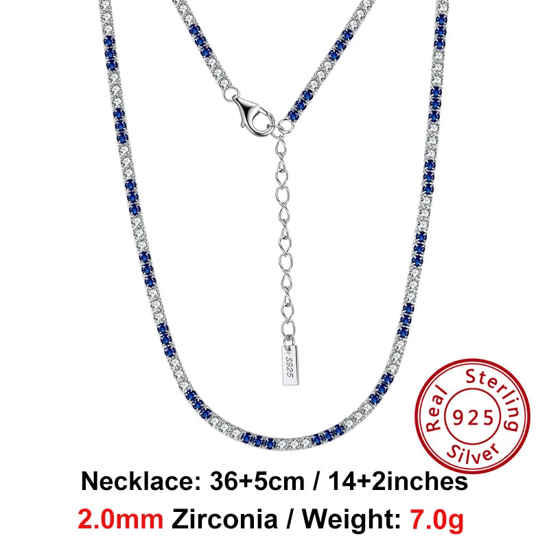 925 Silver Clear CZ Tennis Chain Necklace