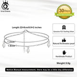925 Silver Ball & Figaro Chain Anklets for Women Summer Foot Straps