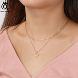 925 Silver Initial Heart Necklace 14K Chain SN305