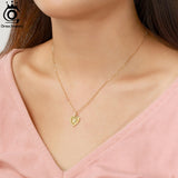 925 Silver Letter Initial Heart Necklace 14K Pendant SN305