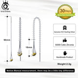 925 Silver Dangle Earrings w/ AAAA Cubic Zirconia for Women