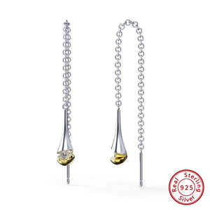 925 Silver Dangle Earrings w/ AAAA Cubic Zirconia for Women