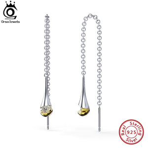 925 Silver Dangle Earrings w/ AAAA Cubic Zirconia for Women