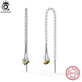 925 Silver Dangle Earrings w/ AAAA Cubic Zirconia for Women